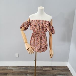 Roxy Another Day Off Shoulder Romper Boho Beach Cover Up Summer